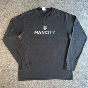 Manchester City MANCITY Football Club Long Sleeve Shirt Men's M Black Soccer UK